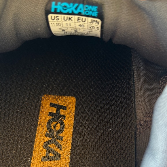 Hoka Men's Light Gray and Orange Athletic Shoes - Picture 2 of 5